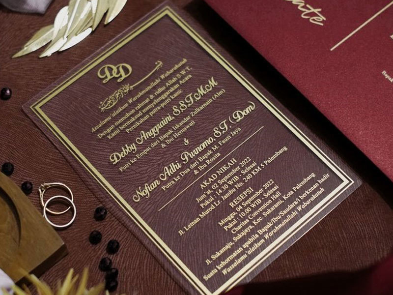 Acrylic wedding invitation