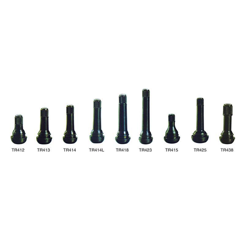 Snap-in tubeless rubber tire valves