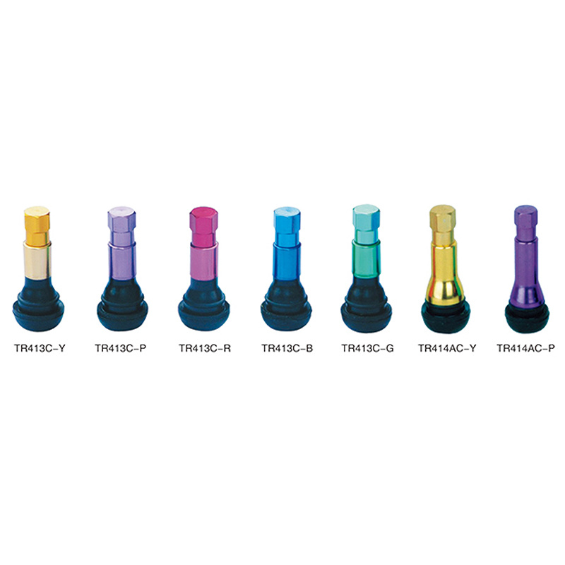 Colorful aluminum sleeve & caps rubber tire valve
