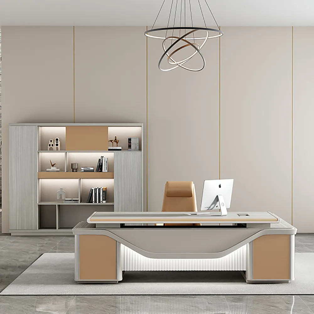 2024 Luxury Office Furniture Workstation L Shape Director's Desk Design Modern Boss Executive Office Desk Executive