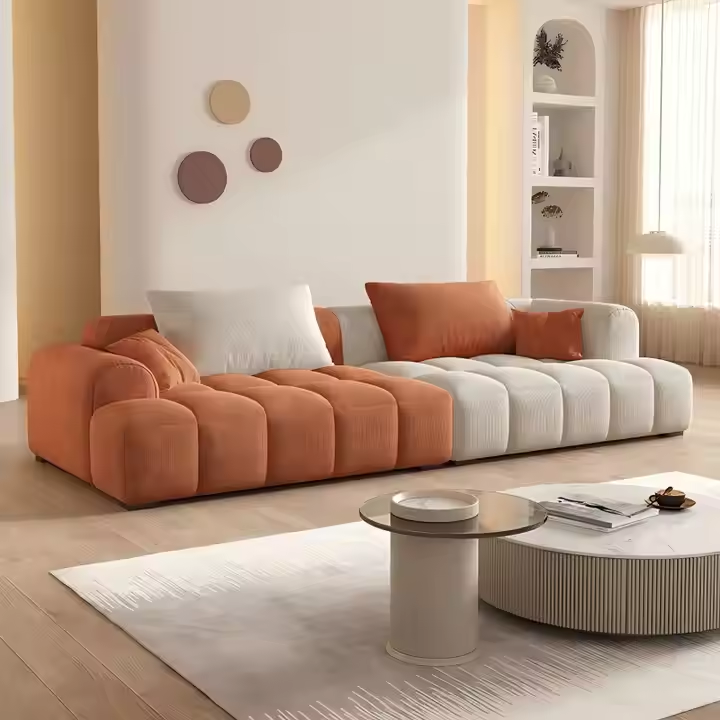 2025 Modern Ultra Wide Seat Fabric Sofa Simple Living Room Home Office Furniture