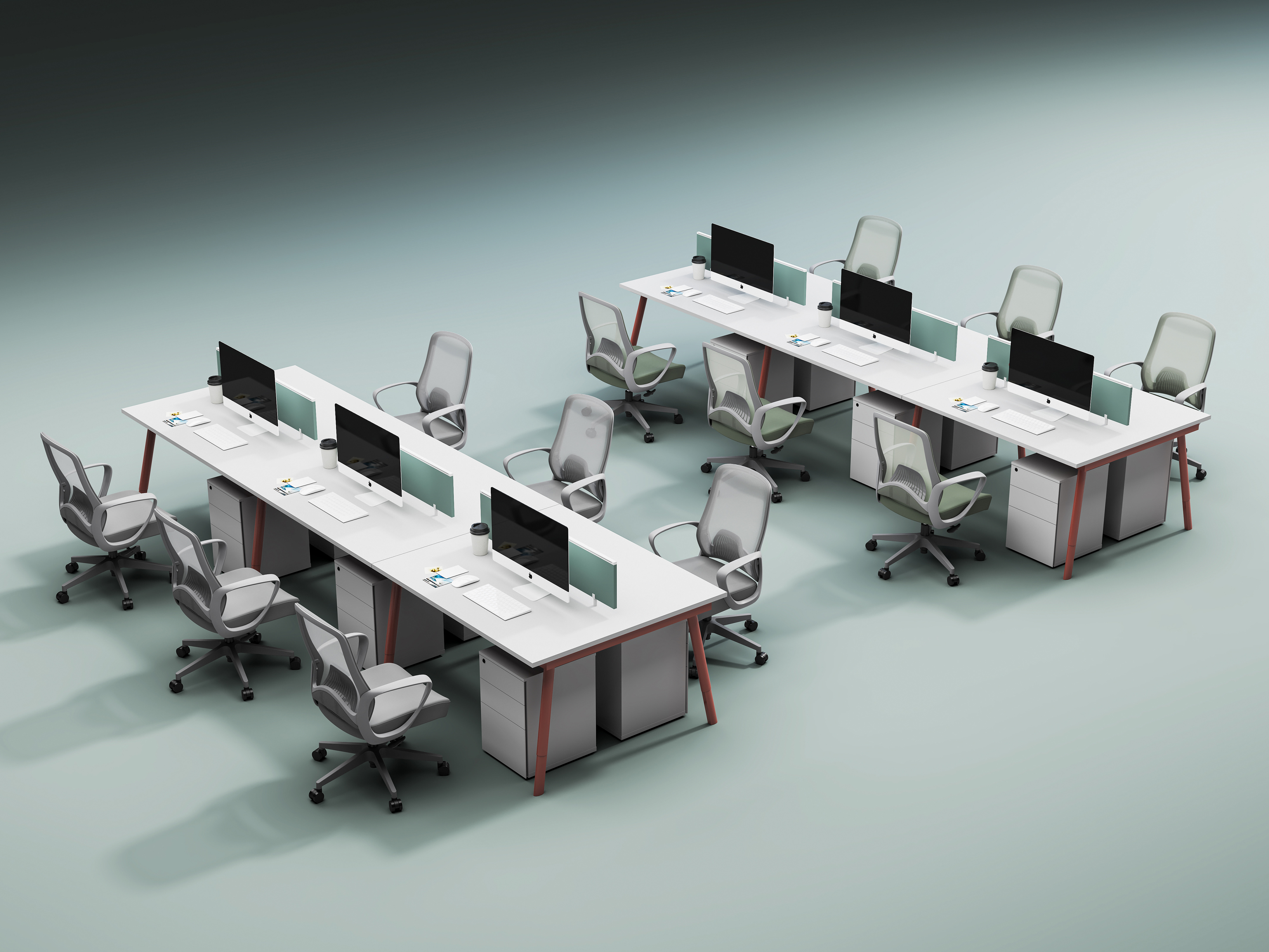 Mid-Back Height Adjustable Office Computer Desk Chair with Armrest-B911Grey