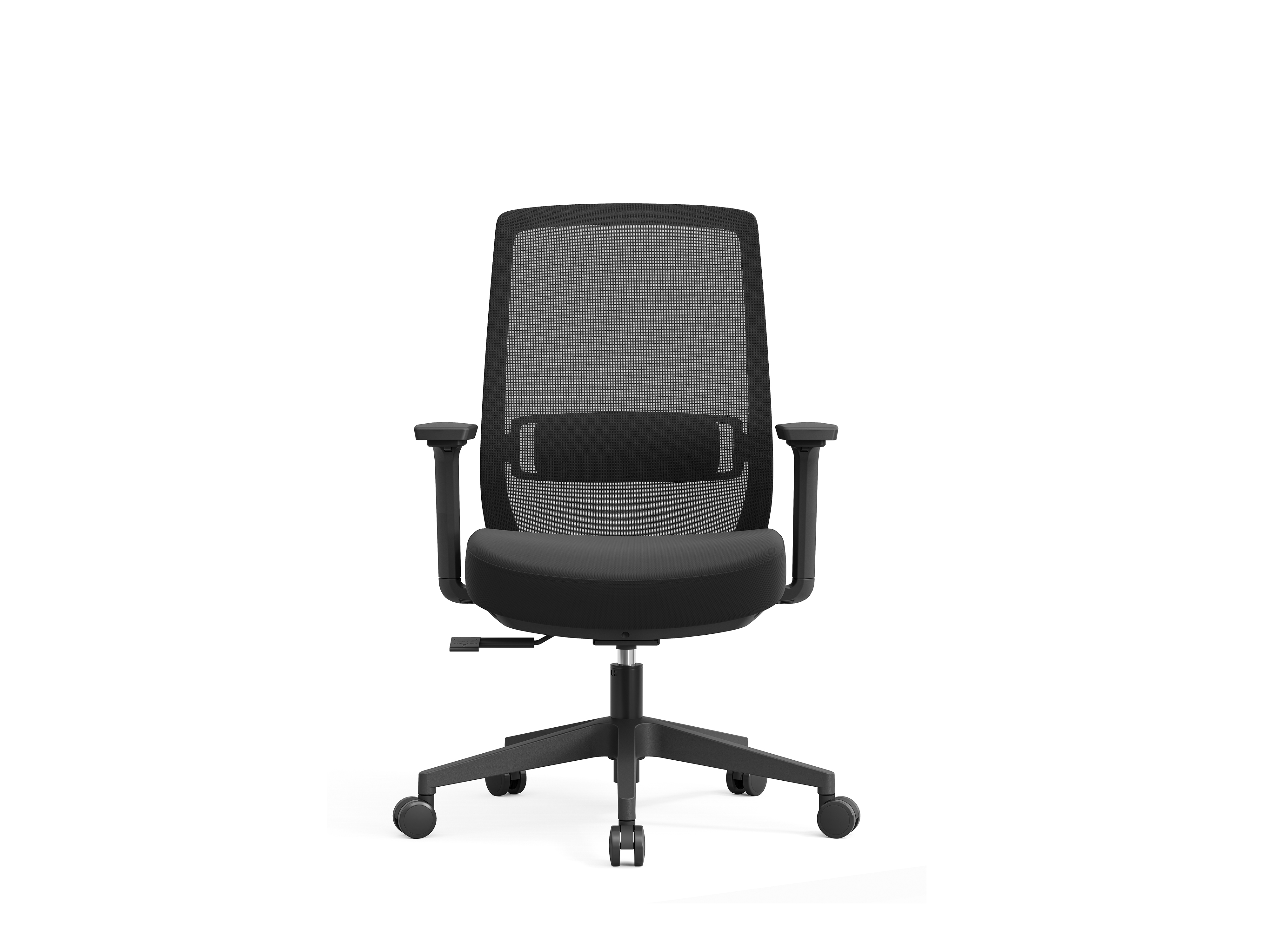 Ergonomic Mid-Back Office Chair with Adjustable Height & Soft Cushion – Ideal for Small Offices-B620-Black