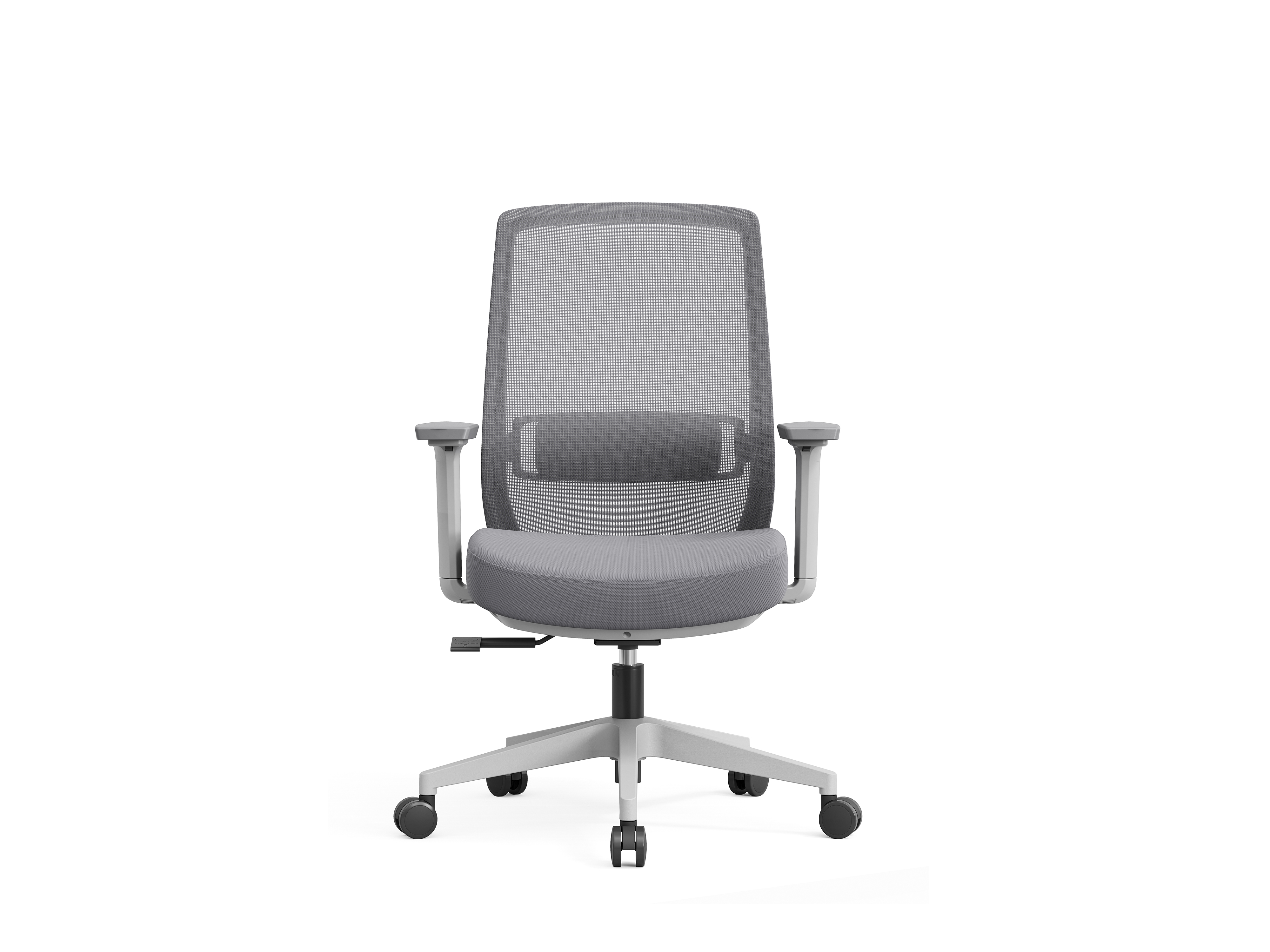 Ergonomic Mid-Back Office Chair with Adjustable Height & Soft Cushion – Ideal for Small Offices-B620-Grey