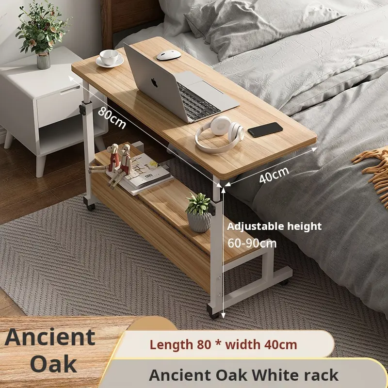 Folding Table, Mobile Small Table, Foldable and Adjustable Bedside Coffee Table, Bedroom, Simple Bedside Laptop Desk