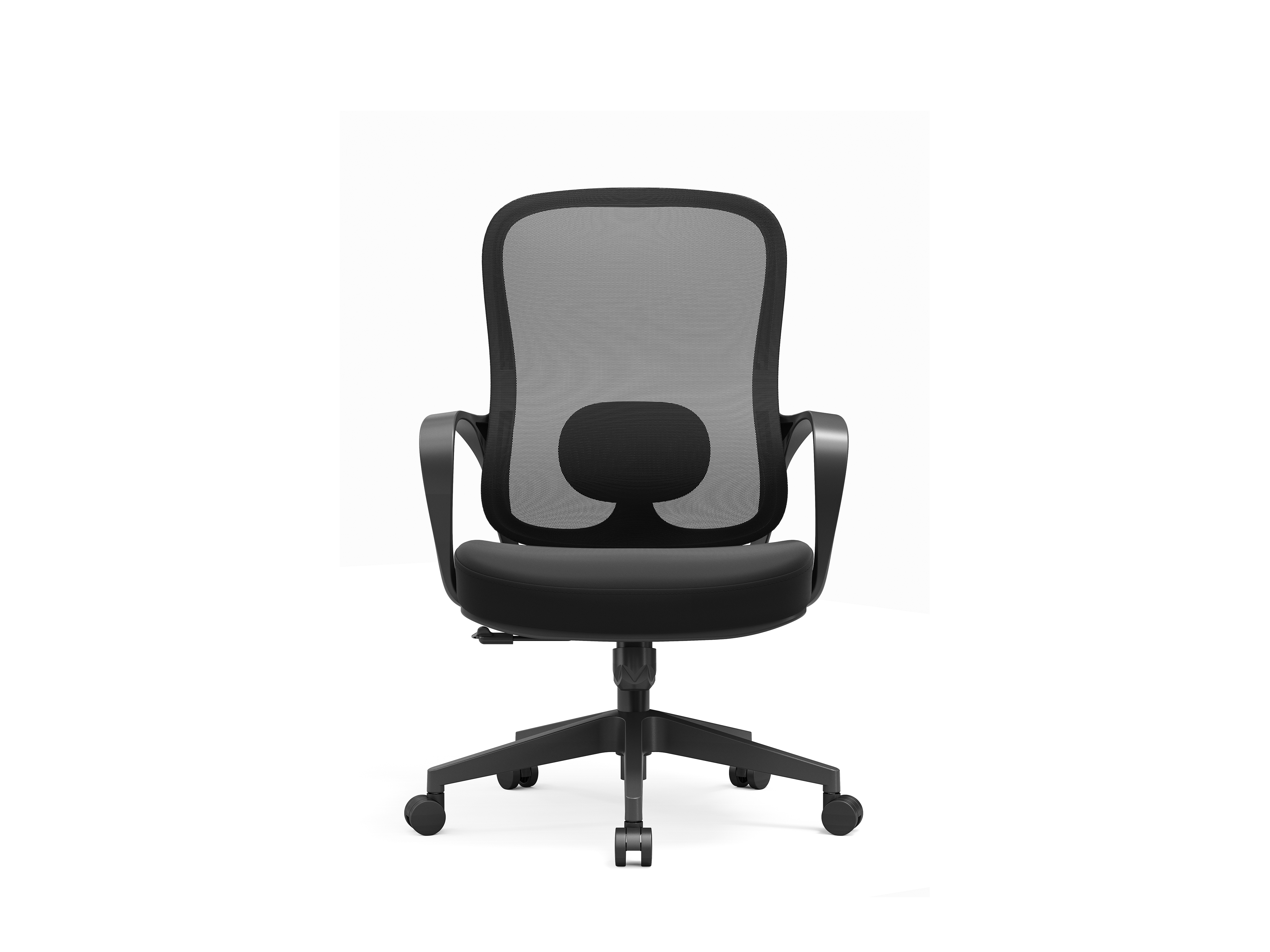 Affordable Mid-Back Desk Chair with Soft Cushion & Adjustable Height – Easy to Assemble-B861-Black