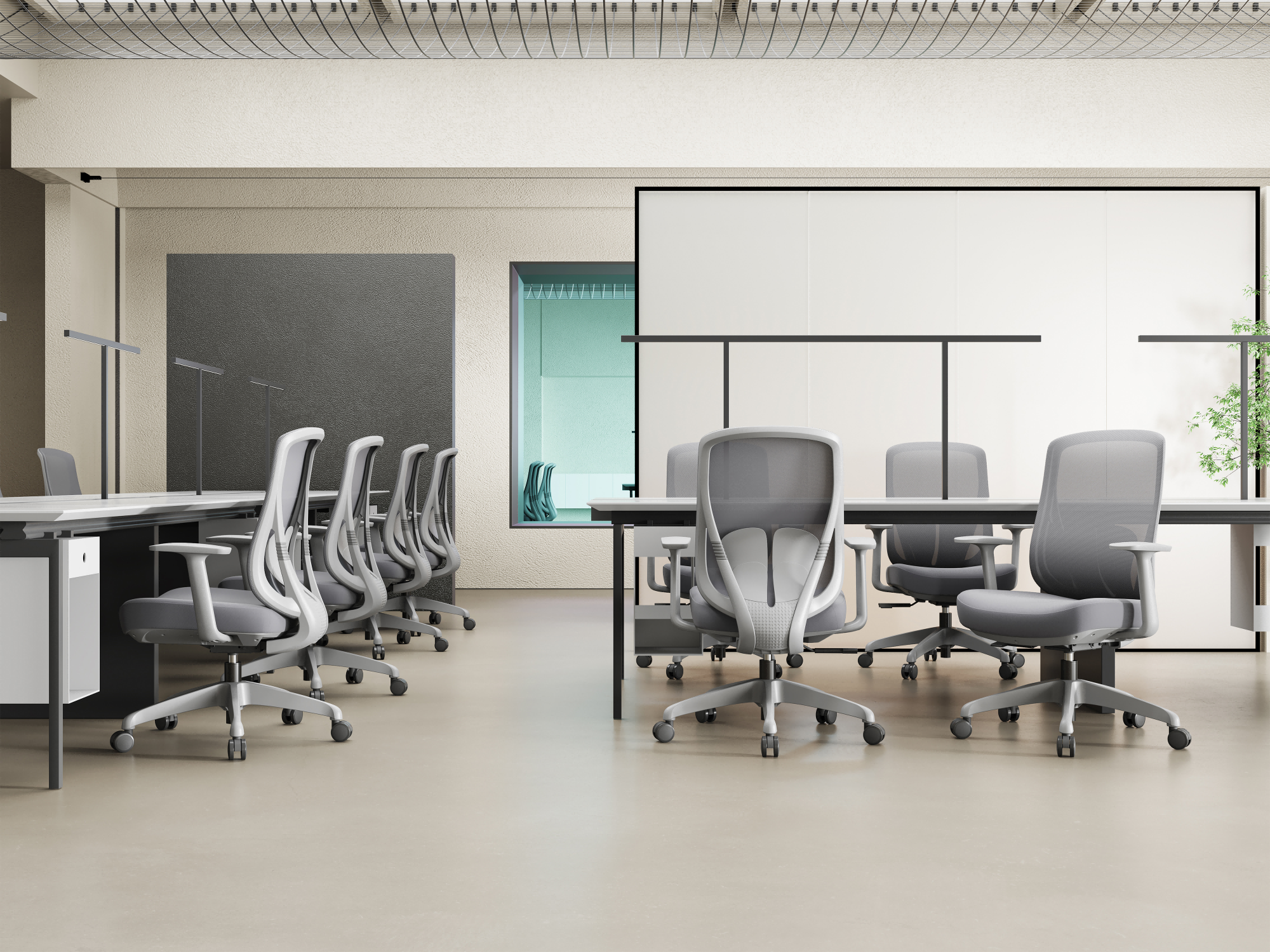 Ergonomic mid back, mesh fabric, lift armrests with lumbar support - B806 -Grey