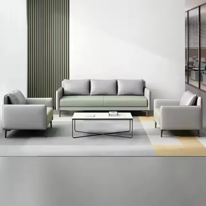 2025 Executive Office Reception Sofa Made in China Sofa Sets Office Furniture Leather Sofa Set for Reception Area PU Leather