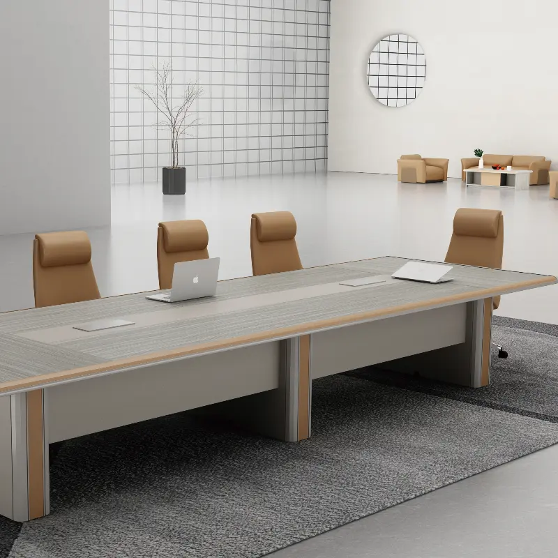 Advanced Customization Wood Style Packing Customized Board MFC Table and Chairs 10 Seater Conference Tables for Sale