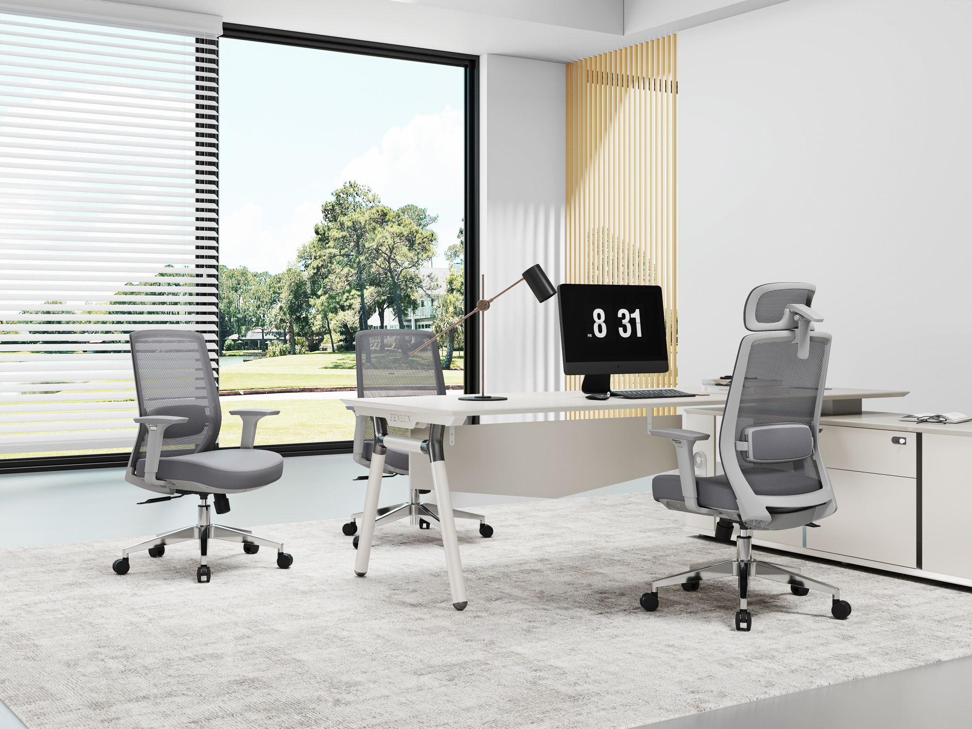 Staples Hyken Ergonomic Swivel Task Chair, Adjustable Office Chair with Breathable Mesh and Lumbar Support, Perfect for Home and Office-A618S-Grey