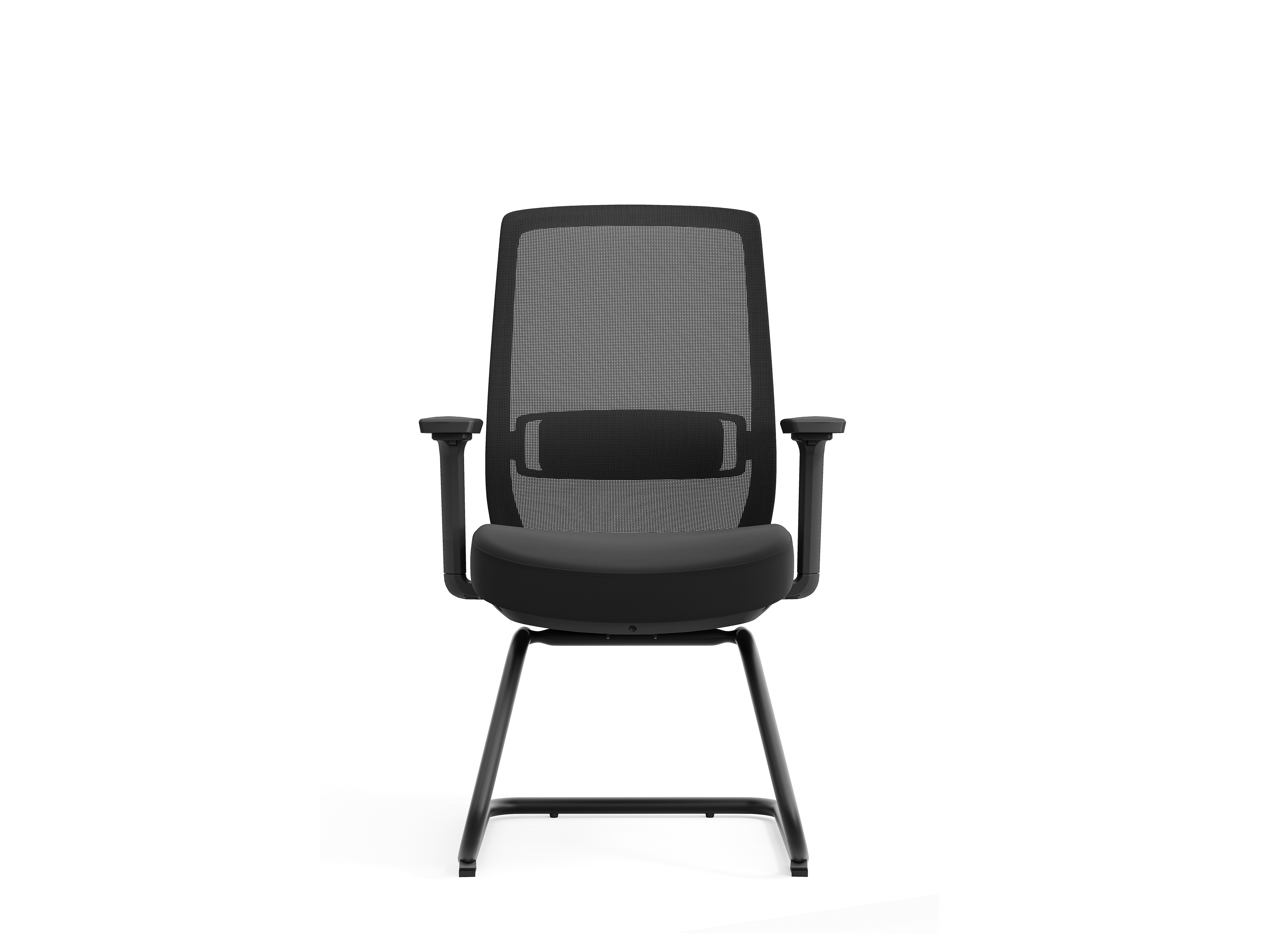 Conference Room Meeting Chair Ergonomic Mesh Gaming Mid-Back Seat with Comfortable Lumbar Support Fixed Tripod Fixed Height Suitable for Company Conference Rooms - D619 - Black
