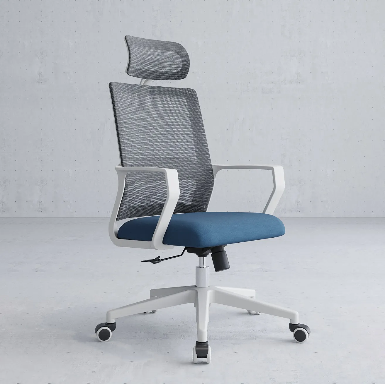 High-back Comfortable Mesh Back Steel Upholstered Chrome Ergonomic Computer Office Chairs Used for Office and Student Chair
