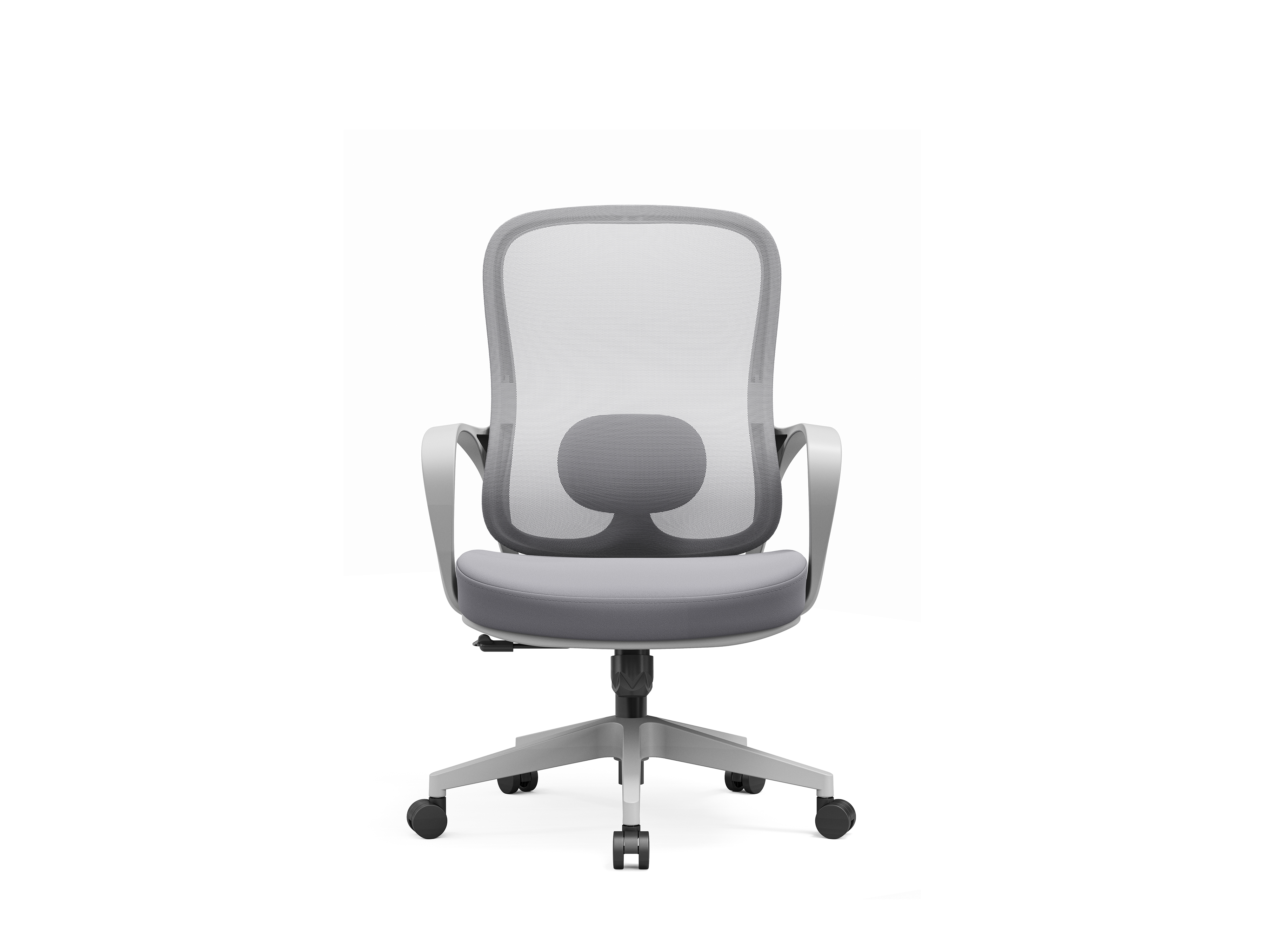 Affordable Mid-Back Desk Chair with Soft Cushion & Adjustable Height – Easy to Assemble-B861-Grey