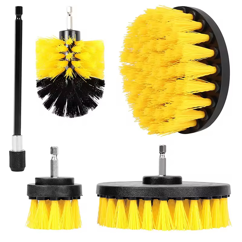4PCS Electric Drill Brush With 6-Inch Extension Rod
