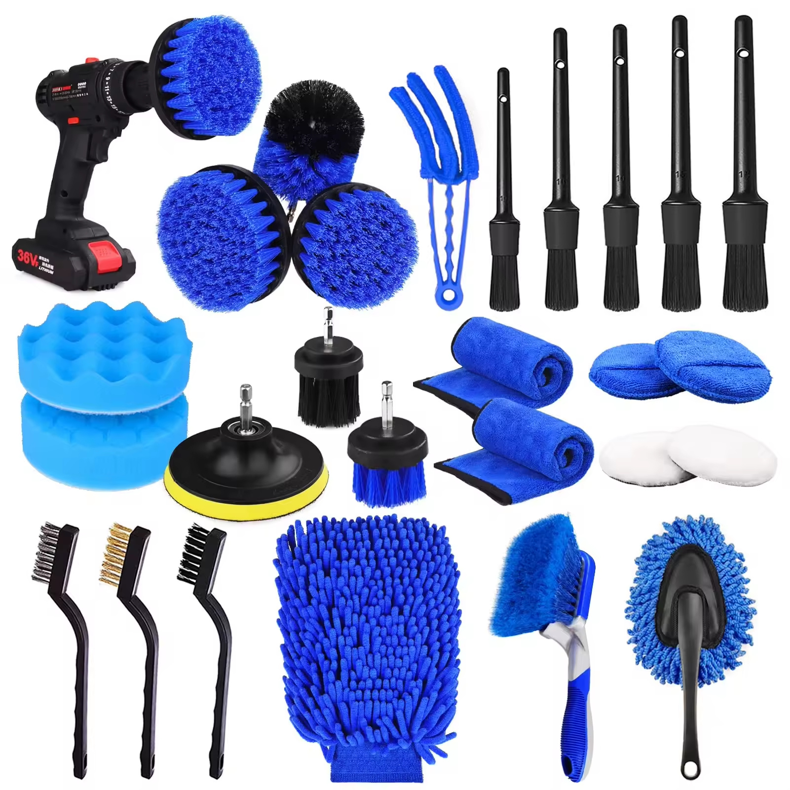 26Pcs Car Cleaning Brush Set