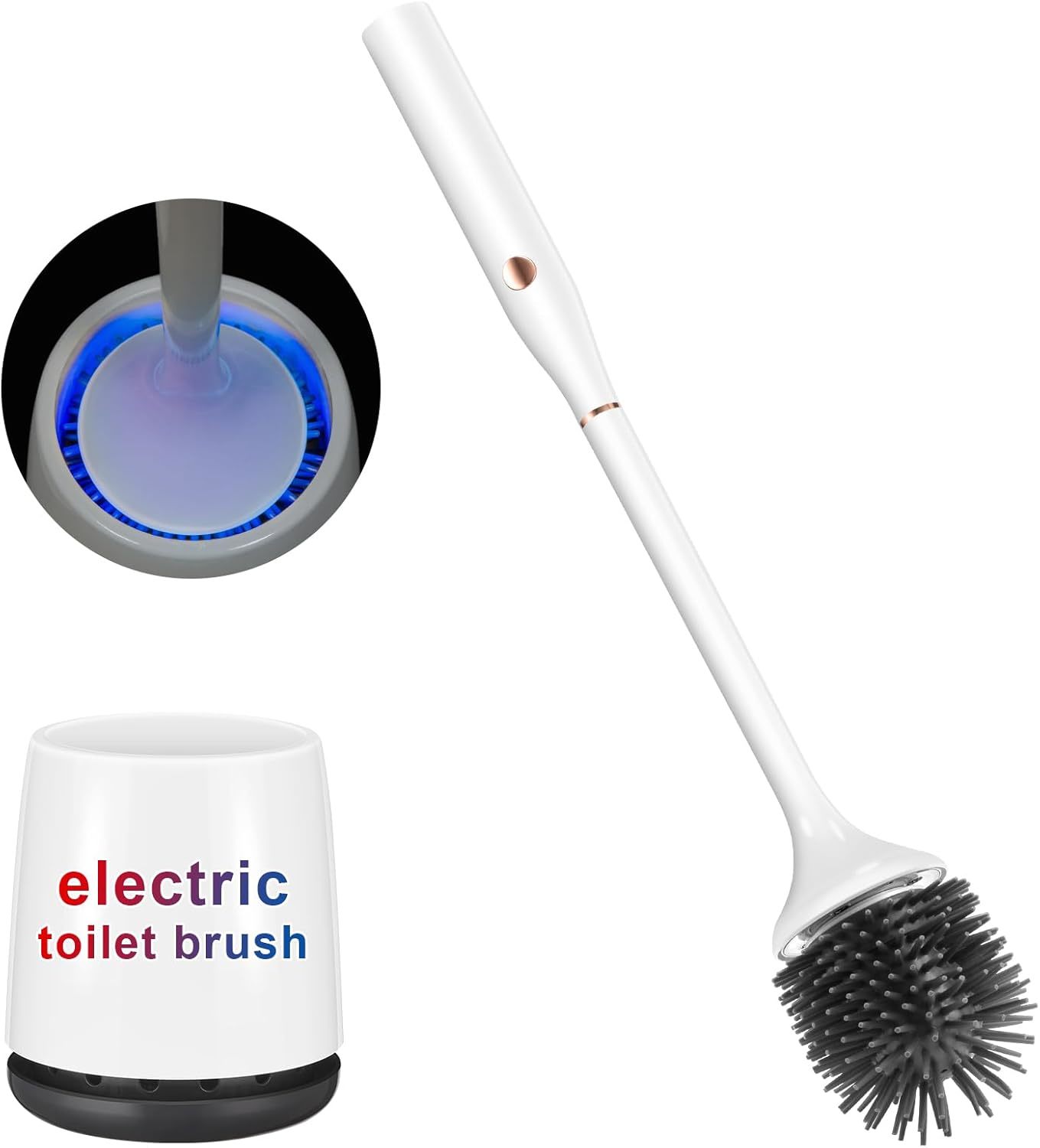 Wireless Electric Toilet Scrubber With Silicone Brush Head