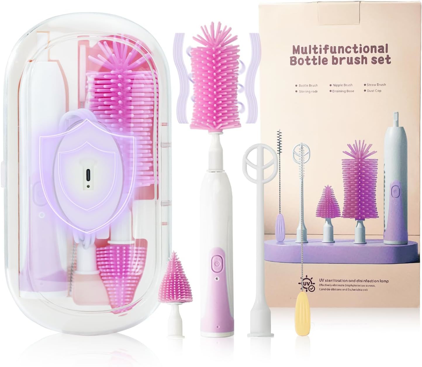 Silicone Electric Baby Bottle Brush for Cleaning Baby Bottles&Thermos Cups