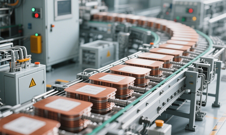 The cathode production line focuses on the preparation and processing of cathode materials, a key component in lithium-ion batteries. It involves stages such as mixing, coating, drying, and calendaring to ensure high energy density, stability, and performance in battery applications. The cathode production line focuses on the preparation and processing of cathode materials, a key component in lithium-ion batteries. It involves stages such as mixing, coating, drying, and calendaring to ensure high energy density, stability, and performance in battery applications.
