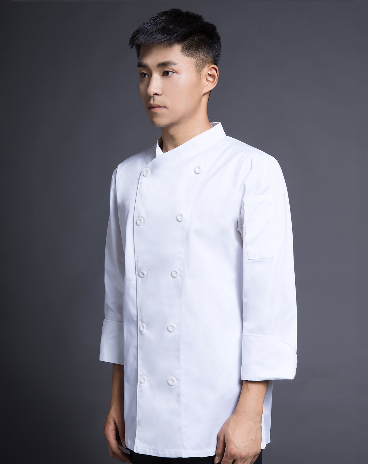 厨师服   白色纽扣