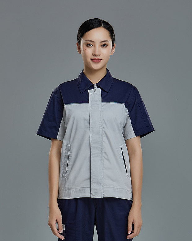 拼色短袖工作服