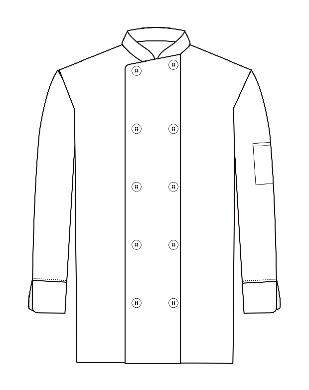 厨师服   白色纽扣