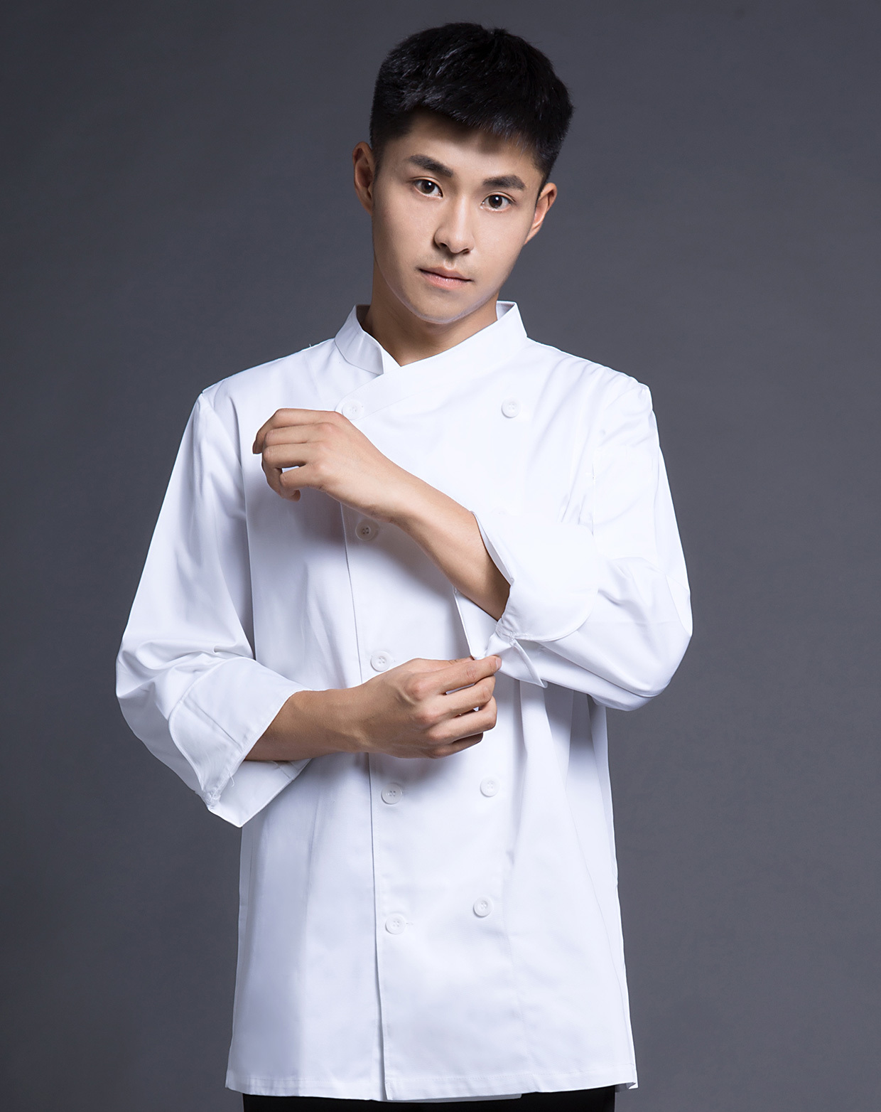 厨师服   白色纽扣