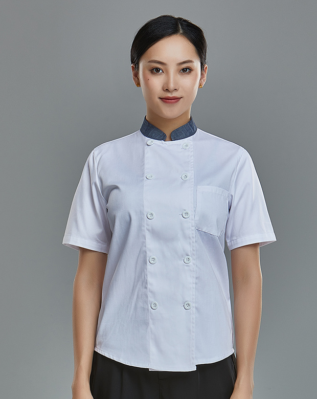 厨师服-领镶色双排扣