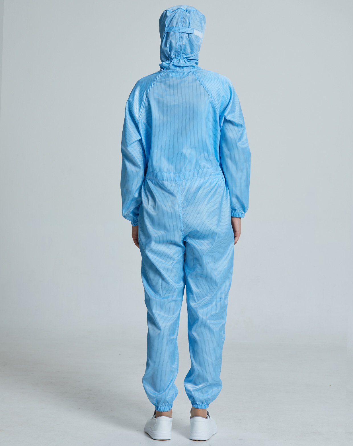 防静电洁净服 正开拉链上三连 浅蓝色
