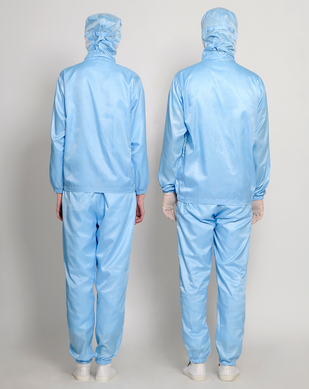 防静电洁净服 正开拉链上二连 浅蓝色