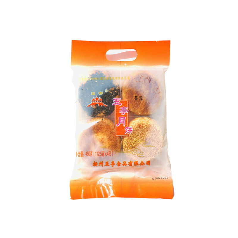扬州特产中秋送礼五亭大麒麟阁传统纯手工苏式月饼四个/袋装