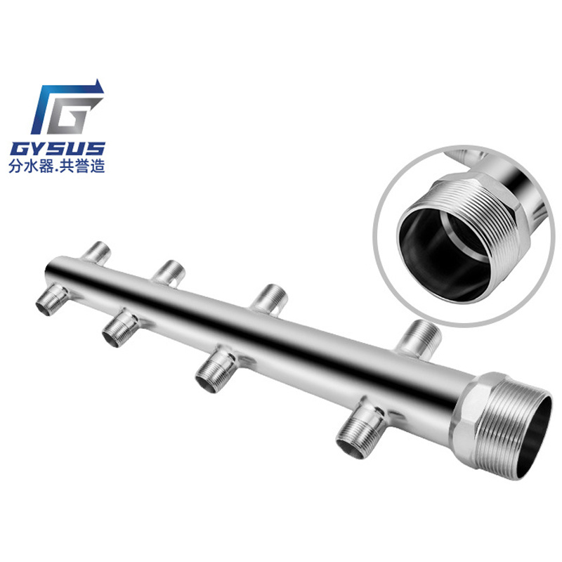 8-port double-row split round thread water distributor, 304, 316L stainless steel water pipe fittings, sanitary grade pipe fittings in stock
