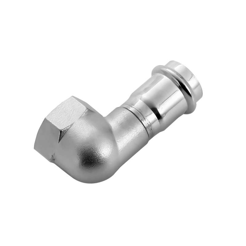 304 stainless steel double quick-installation compression 90-degree internal thread short elbow thin-walled variable diameter stainless steel internal thread water pipe fittings