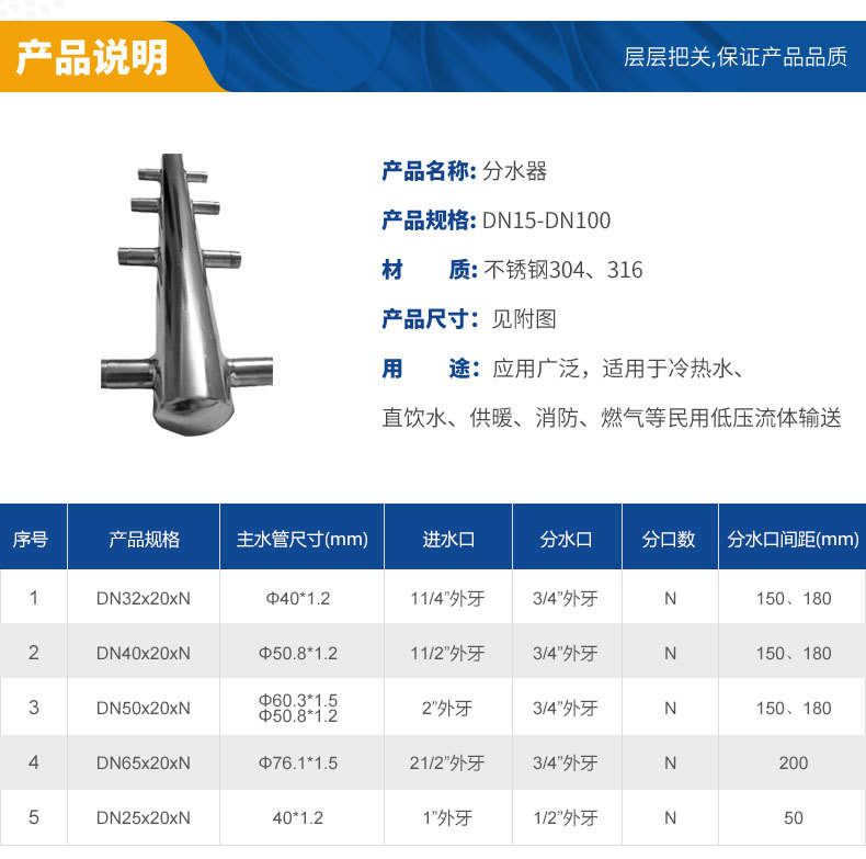 不锈钢分水器