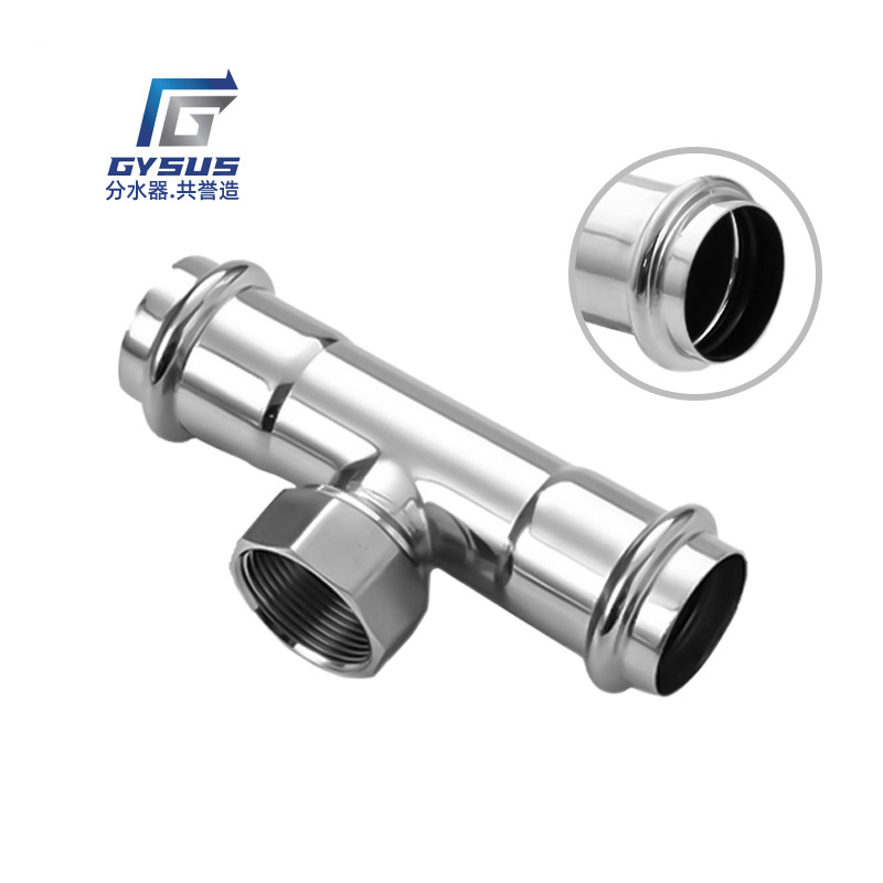 304 stainless steel double compression internal thread three-way anti-rust direct drinking sanitary grade three-way water pipe fittings and accessories in stock