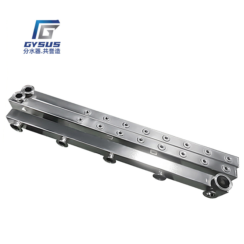 Gongyu 304 stainless steel water-cooled liquid-cooled square tube distributor pipeline customization