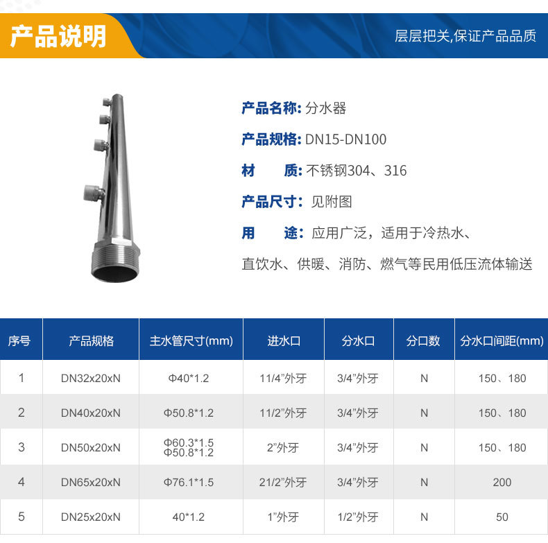 不锈钢分水器