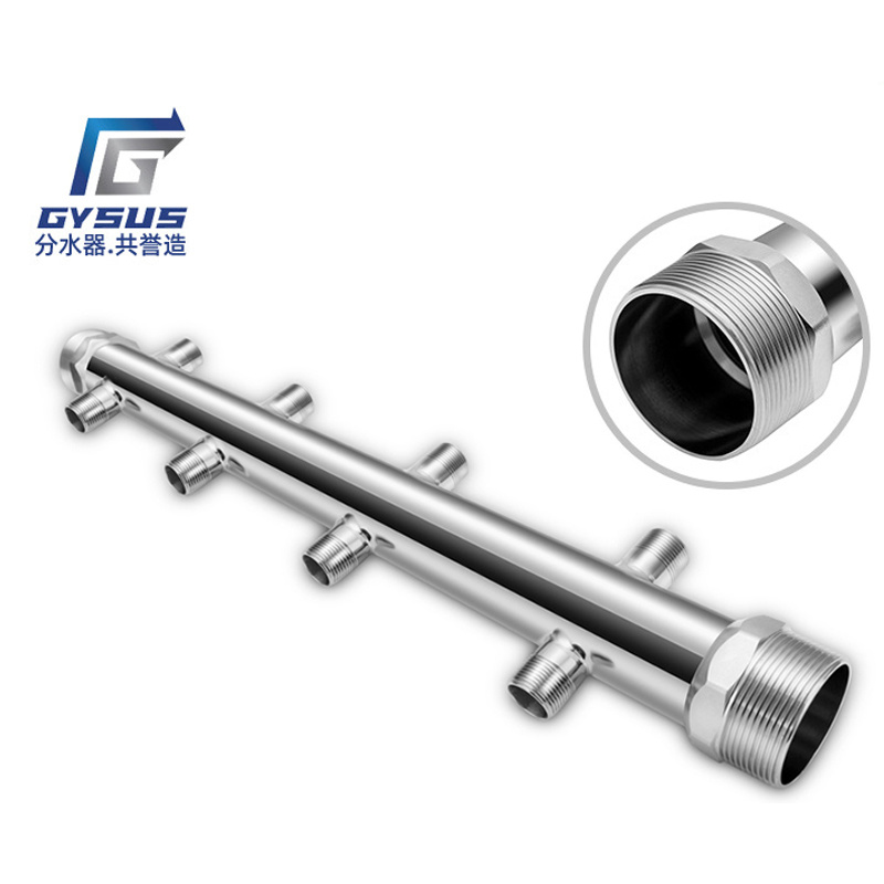 Wholesale Guangzhou Gongyu 304 stainless steel floor heating 8-port double-row square tooth water distributor for direct drinking, sanitary grade pipe fittings
