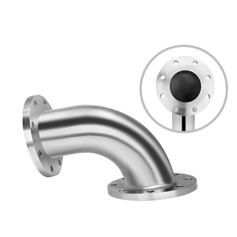 304 stainless steel elbow, 90-degree right-angle flange, short elbow, welded seamless joint, sanitary grade water pipe fittings
