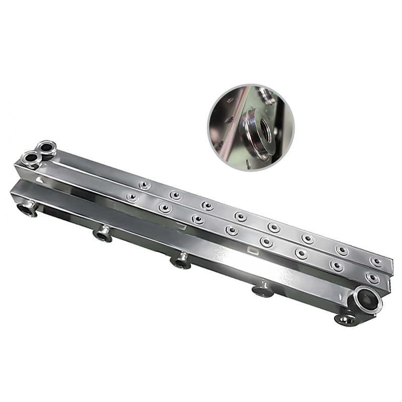 Gongyu 304 stainless steel water-cooled liquid-cooled square tube distributor pipeline customization