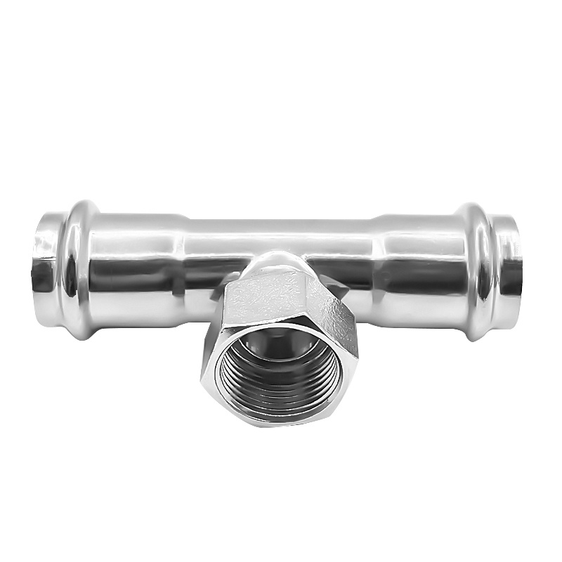 304 stainless steel double compression internal thread three-way anti-rust direct drinking sanitary grade three-way water pipe fittings and accessories in stock