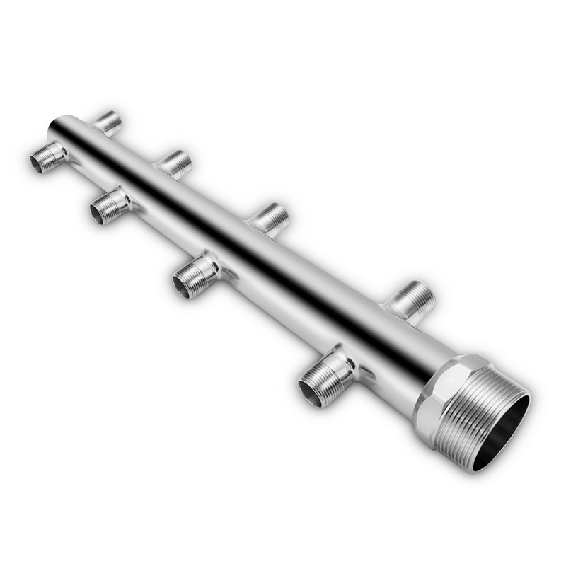 8-port double-row split round thread water distributor, 304, 316L stainless steel water pipe fittings, sanitary grade pipe fittings in stock