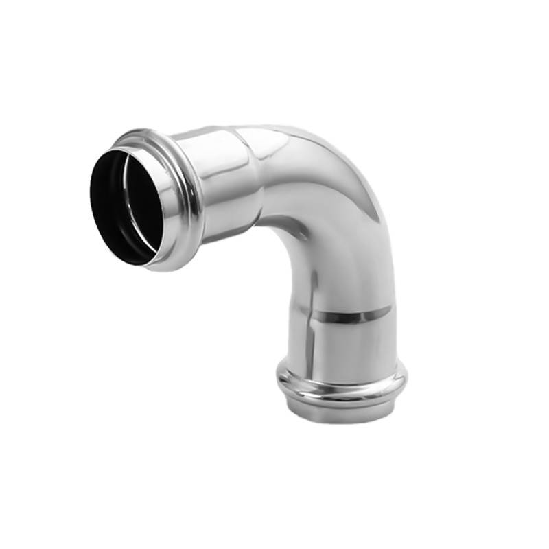 304 stainless steel double compression 90-degree elbow, food hygiene grade water pipe joint, right-angle elbow for tap water