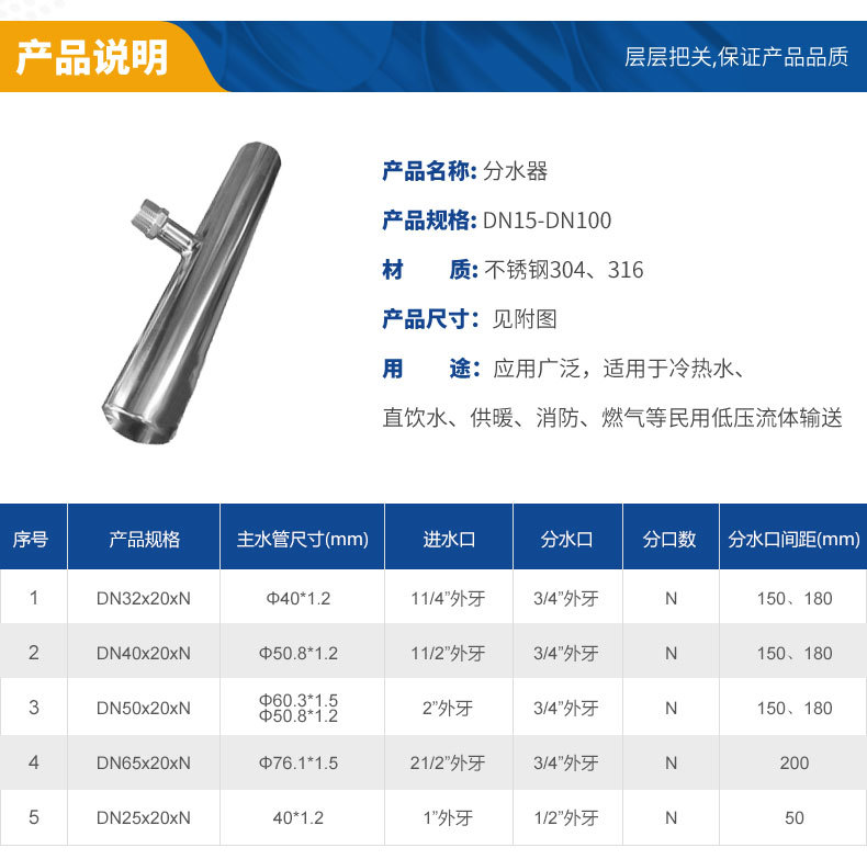 不锈钢分水器
