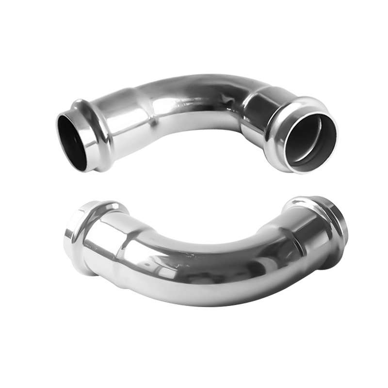 304 stainless steel double compression 90-degree elbow, food hygiene grade water pipe joint, right-angle elbow for tap water