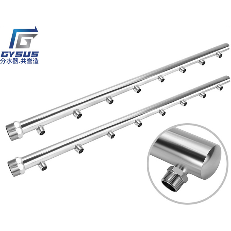 Quick-install water meter column 8-port stainless steel square tooth water distributor for direct drinking, sanitary grade 304 stainless steel square tooth water distributor