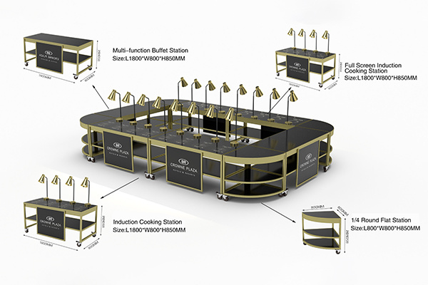 Mobile Module Buffet Station Design For Crowne Plaza Taizhou