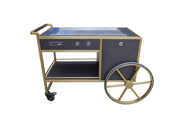 Latest European Design Electric Heated Steam Dim Sum Trolley