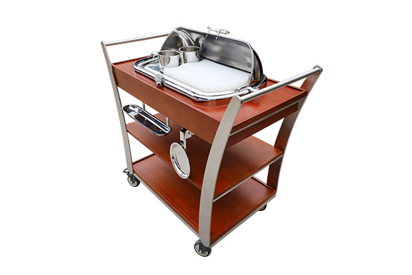3 Tiers Solid Wood Beef Trolley