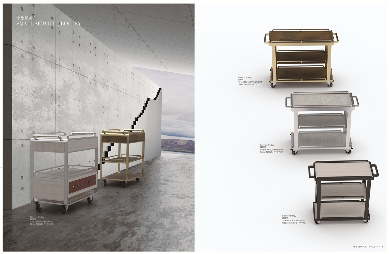 Simple and practical hotel restaurant three-layer food cart