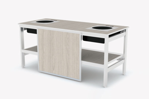 Buffet counter induction wok cooking station 